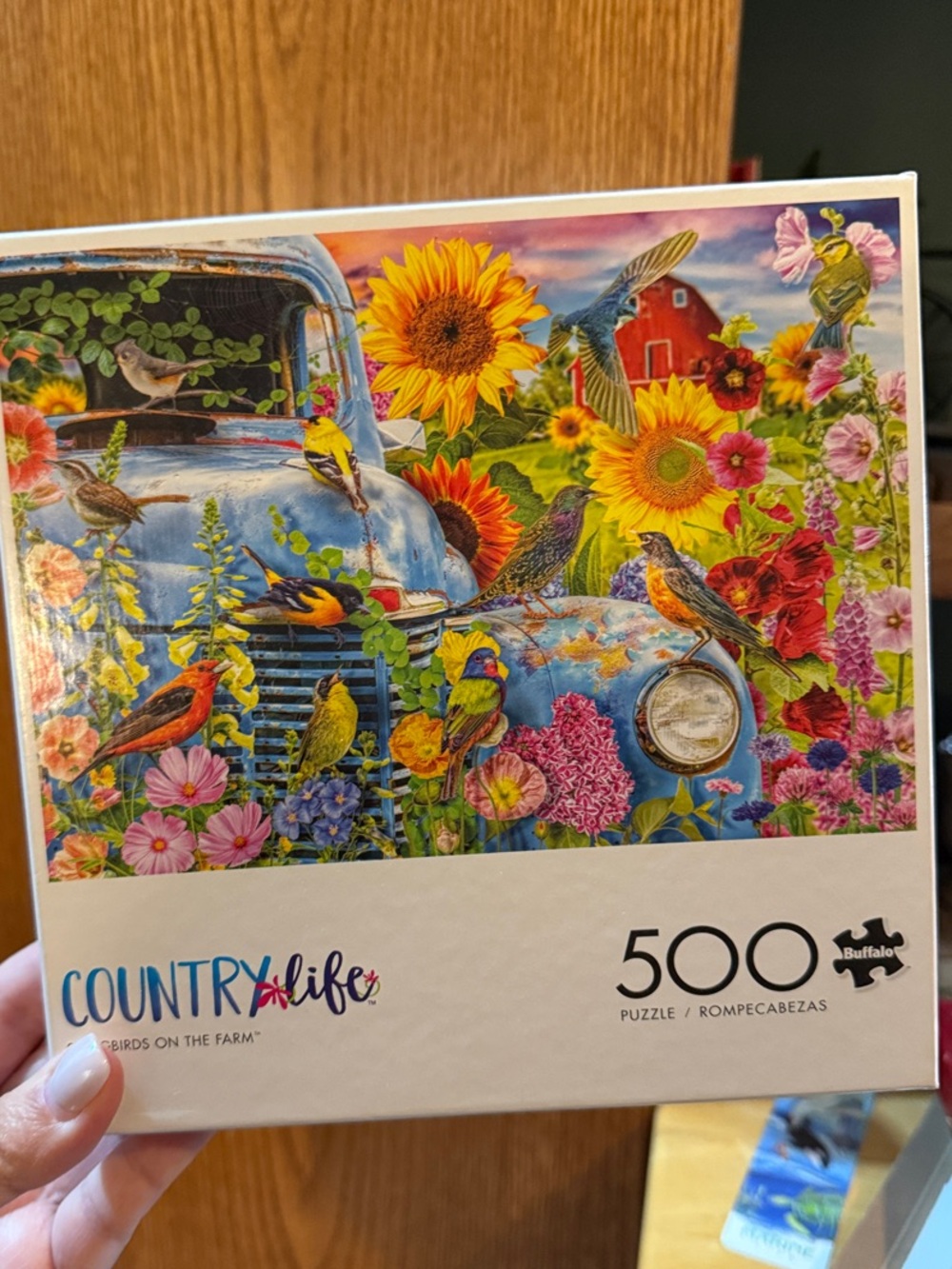 Buffalo “Country Life” 500-Piece Puzzle - Blue Truck & Sunflower Garden